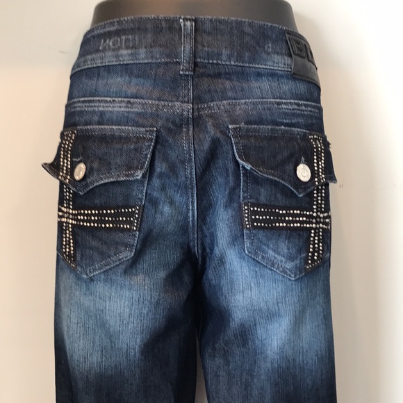 Buffalo David bottom Joan low rise denim. Stretch fair. Sexy dark wash. - Picture 1 of 11